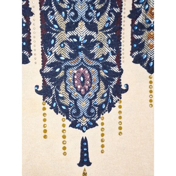 Alfred Dunner Women's Top Rhinestone Boho Designer Fantasy Moroccan Y2K XL - Picture 7 of 9